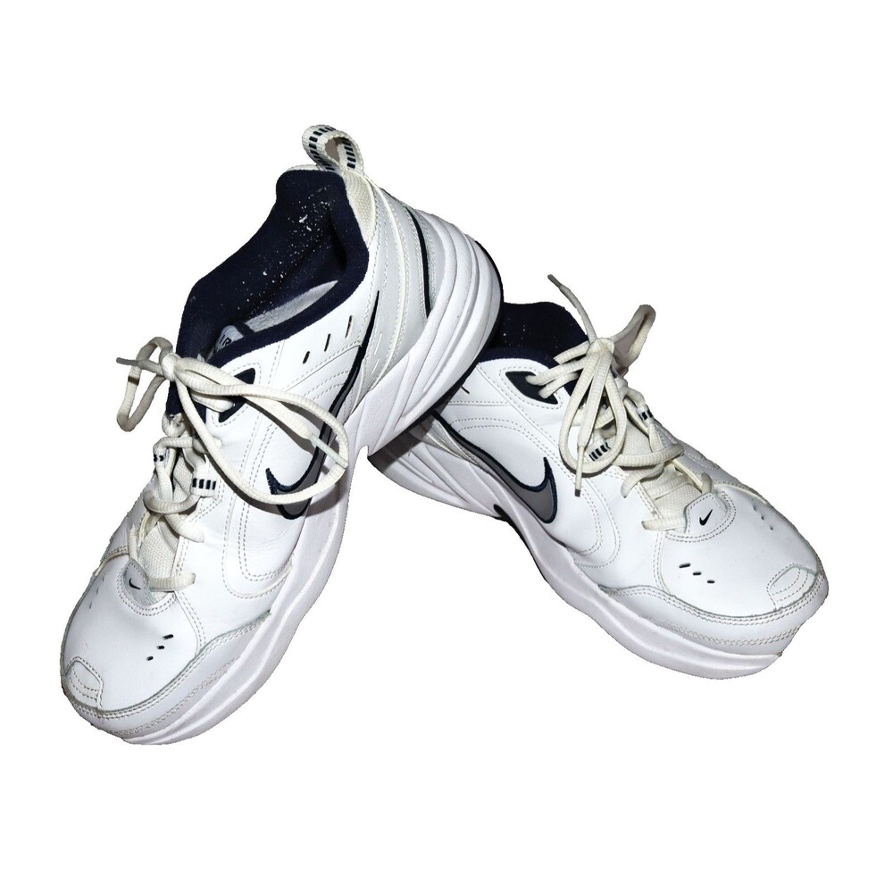 Nike Air Monarch IV Men's 415445-102 White Navy Shoe Size 9